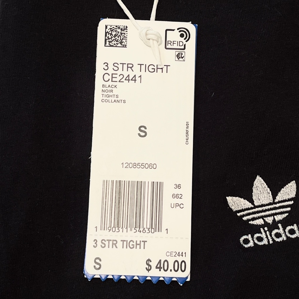 NWT! Adidas Women’s 3 Stripe Black & White Leggings Size Small Slim Fit … - Picture 3 of 5